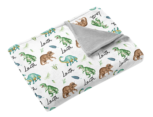 Dino Pattern Minky Blanket