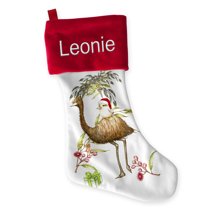 Emu and Kookaburra Christmas Stocking