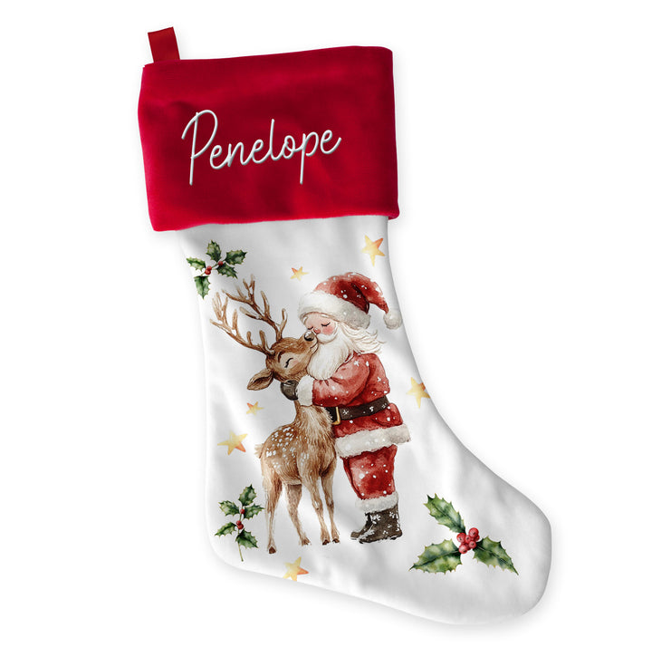 Santa and Prancer Christmas Stocking