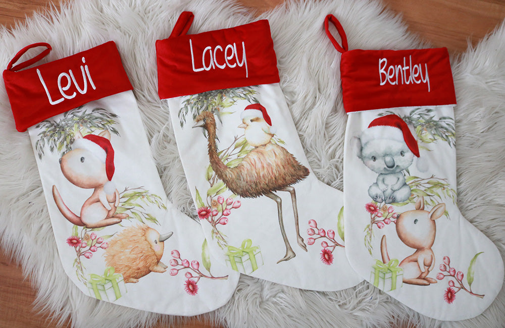 Emu and Kookaburra Christmas Stocking