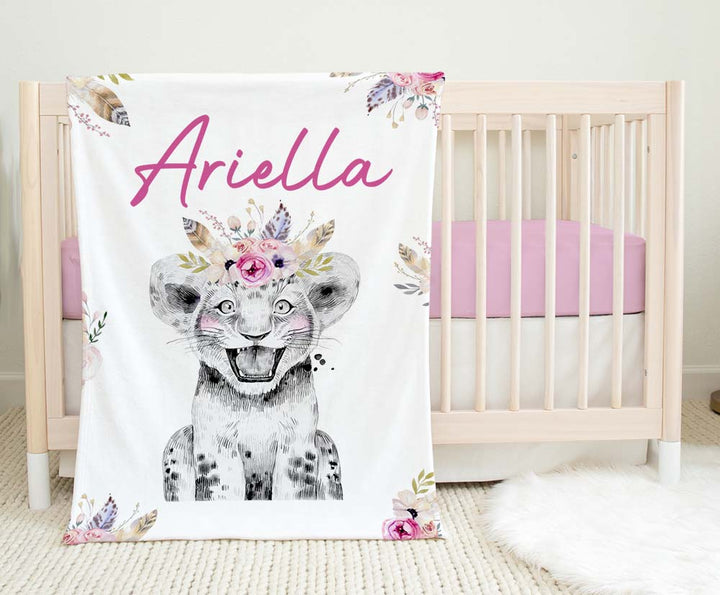 Personalised Minky Blanket Boho Tiger