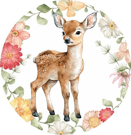 Dahlia Deer Decal Circle