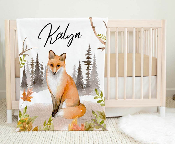 Personalised Minky Blanket Fox