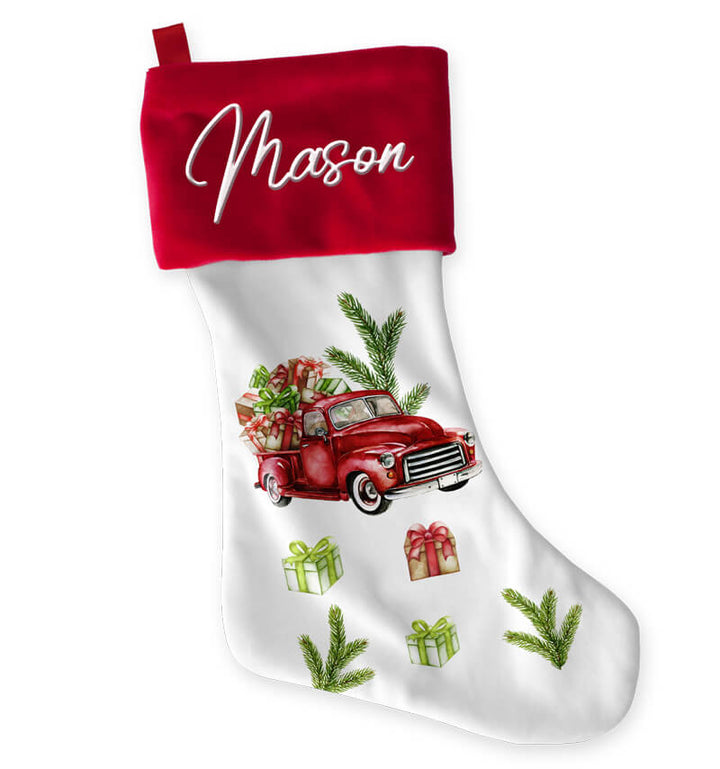 Gift Truck Christmas Stocking