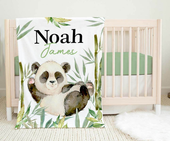 Personalised Minky Blanket Panda