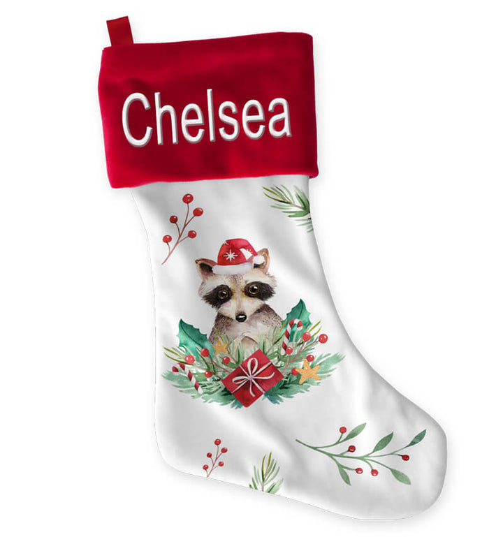 Racoon Christmas Stocking